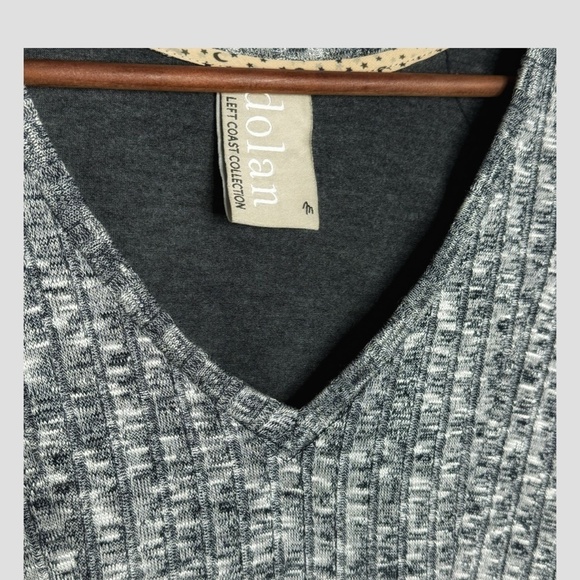 Anthropologie Dolan Left Coast Dress Ribbed Knit Swing Dress Short Sleeve V-Neck - Picture 5 of 10